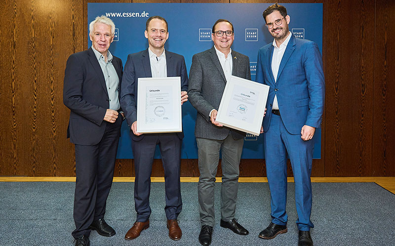 ruhrfibre und Oberbürgermeister Thomas Kufen mit Siegel „Echte Glasfaser“ ausgezeichnet